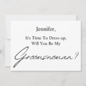 werden Sie meine Groomsfrau minimalen Vorschlag Einladung (Vorderseite)