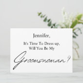 werden Sie meine Groomsfrau minimalen Vorschlag Einladung (Stehend Vorderseite)