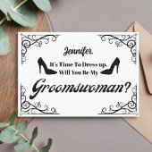 werden Sie meine Groomswoman Retro-Skript Vorschla Einladung