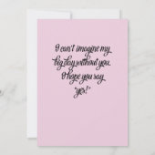 Werden Sie meine großmütige Einladung sein? (Rückseite)