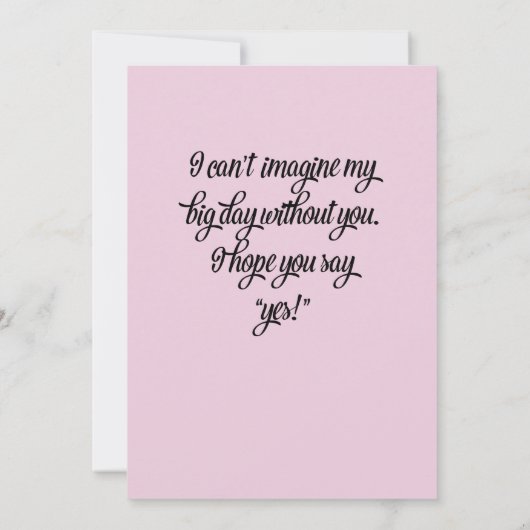 Werden Sie meine großmütige Einladung sein? (Rückseite)