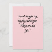 Werden Sie meine großmütige Einladung sein? (Rückseite)