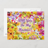 Werden Sie meine Hostess sein? Einladungspostkarte (Vorne/Hinten)