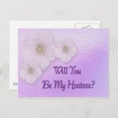 Werden Sie meine Hostess sein? Einladungspostkarte (Vorne/Hinten)