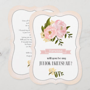Werden Sie meine Jr. Bridesmaid sein? Blush Pink P Einladung