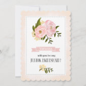 Werden Sie meine Jr. Bridesmaid sein? Blush Pink P Einladung (Vorderseite)
