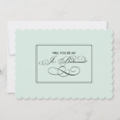 Werden Sie meine Jr. Bridesmaid sein? Minze Minima Einladung (Vorderseite)