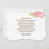 Werden Sie meine Jr. Bridesmaid sein? Romantische  Einladung (Rückseite)