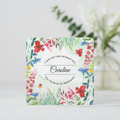 Werden Sie meine Jr. Bridesmaid sein? Wild Meadow Einladung (Stehend Vorderseite)