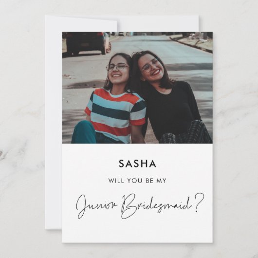 Werden Sie meine Junior Bridesmaid-Fotokarte sein? Einladung (Vorderseite)