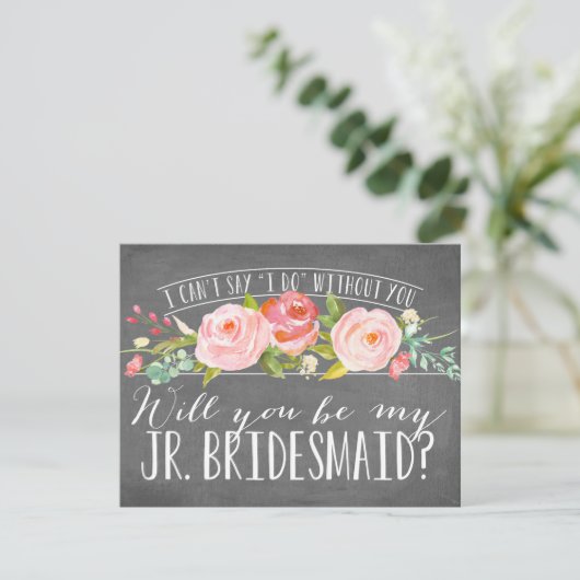 Werden Sie meine Juniorenjury sein? | Bridesmaid Einladung (Stehend Vorderseite)
