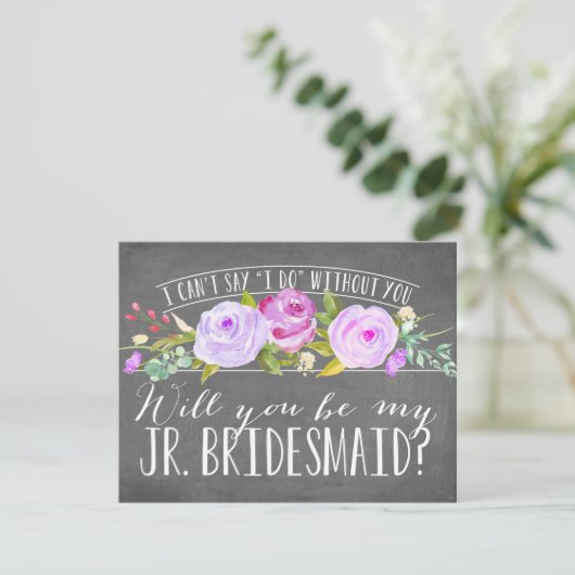 Werden Sie meine Juniorenjury sein? | Bridesmaid Einladung (Stehend Vorderseite)