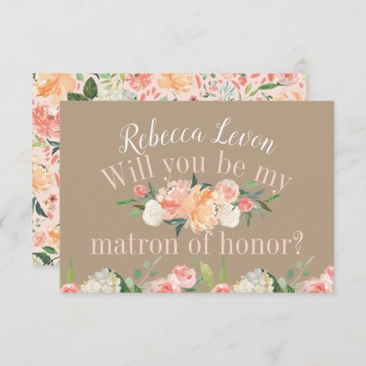 Werden Sie meine Matron der Ehrenblüte des Frühlin Einladung (Vorne/Hinten)