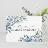 Werden Sie meine Matrone der Ehrenblauen Karte sei (Stehend Vorderseite)