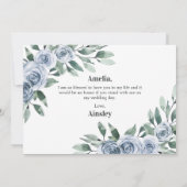 Werden Sie meine Matrone der Ehrenblauen Karte sei (Rückseite)