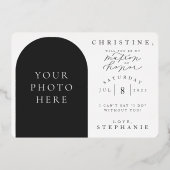 Werden Sie meine Matrone des Ehrendiebstahls sein? Folieneinladung (Rückseite)