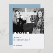 Werden Sie meine moderne Bridesmaid-Fotokarte sein Einladung (Vorne/Hinten)