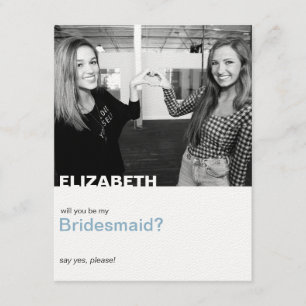 Werden Sie meine moderne Bridesmaid-Fotokarte sein Einladung