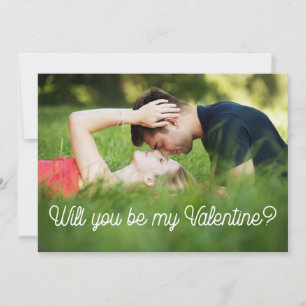 Werden Sie meine moderne Valentine-Fotokarte sein? Feiertagskarte