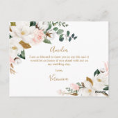 Werden Sie meine Mutter der Ehre sein, rosa, rosa Postkarte (Rückseite)