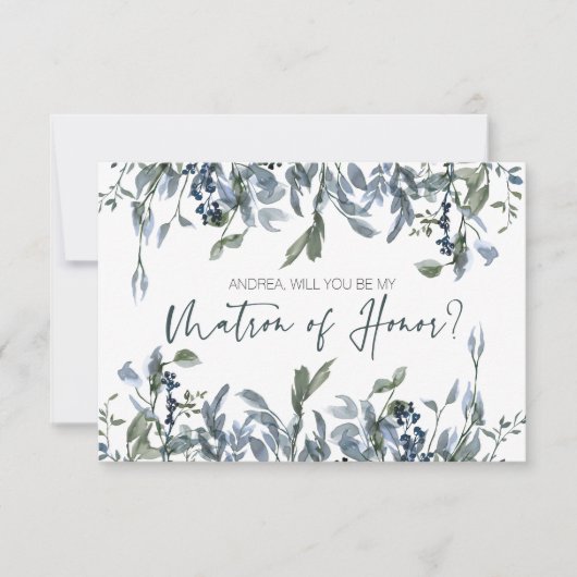 Werden Sie meine Mutter der Ehre sein Silber Grün? (Vorderseite)