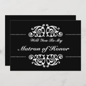 Werden Sie meine Mutter der Ehre sein, wirl schwar Einladung (Vorne/Hinten)