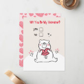 Werden Sie meine niedliche Valentinerkarte sein? Mitteilungskarte (Vorderseite/Rückseite Beispiel)