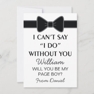 Werden Sie meine Page Boy Black Bow Krawatte sein? Einladung