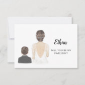 Werden Sie meine Page Boy Vorschlag Flat Card Einladung (Vorderseite)