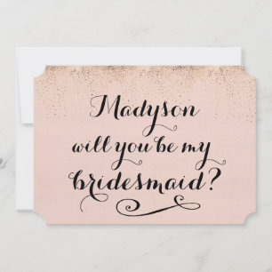 Werden Sie meine Personalisierte Bridesmaid-Kallig Einladung