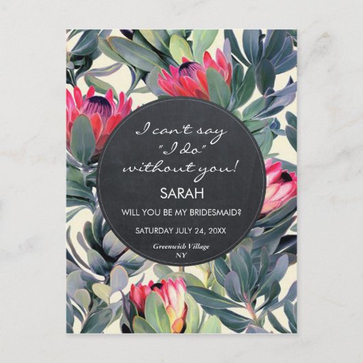 werden Sie meine Postkarte mit tropischen Blumen s (Vorderseite)