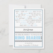 Werden Sie meine Ringbeers Baby Blue / Grau Card s Einladung (Vorderseite)