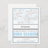Werden Sie meine Ringbeers Baby Blue / Grau Card s Einladung (Vorne/Hinten)