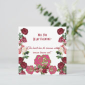 Werden Sie meine rustikale Valentinin-Rose Vintage (Stehend Vorderseite)