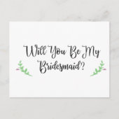 Werden Sie meine Schlichte Postkarte für Bridesmai (Vorderseite)