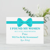 Werden Sie meine Trauzeuge Bow Krawatte sein? Einladung (Stehend Vorderseite)