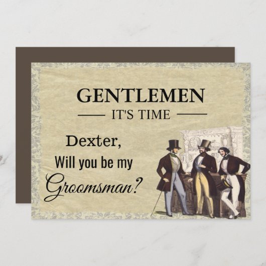 Werden Sie meine Trauzeuge Request Card sein? Einladung (Vorne/Hinten)