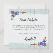 Werden Sie meine Trauzeuge-Rustikale Blumenschädel Einladung (Rückseite)