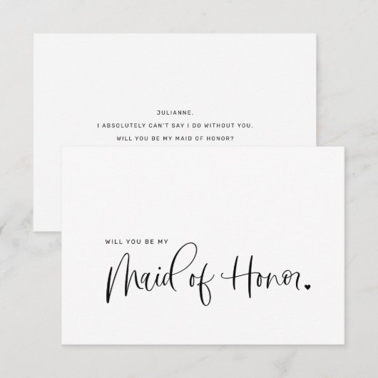 Werden Sie meine Trauzeugin? (Vorne/Hinten)