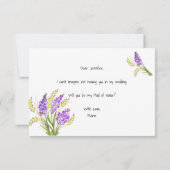 Werden Sie meine Trauzeugin Aquarelllavene sein? (Rückseite)