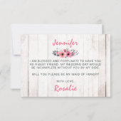 Werden Sie meine Trauzeugin bei einer rustikalen B Einladung (Rückseite)