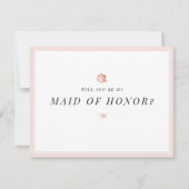 Werden Sie meine Trauzeugin Blumenminimalistin Einladung (Vorderseite)