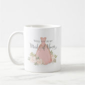 Werden Sie meine Trauzeugin Blush Pink sein? Kaffeetasse (Links)