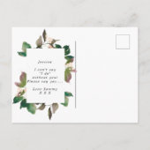 Werden Sie meine Trauzeugin Boho Blume Ankündigungspostkarte (Rückseite)
