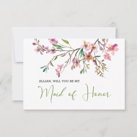 Werden Sie meine Trauzeugin Cherry Blossom sein? (Vorderseite)