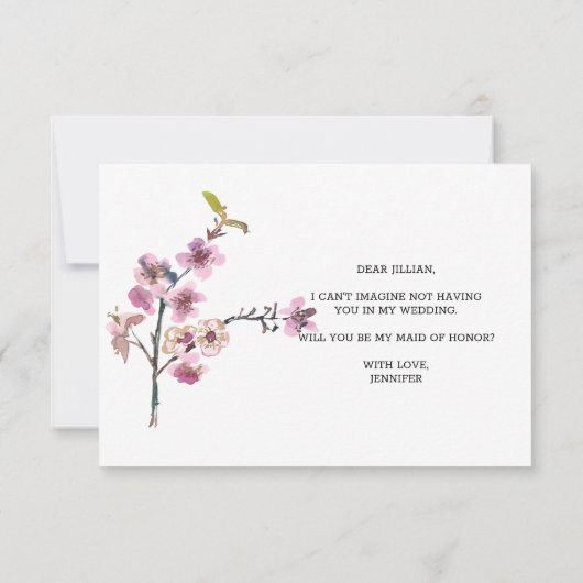 Werden Sie meine Trauzeugin Cherry Blossom sein? (Rückseite)