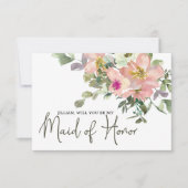 Werden Sie meine Trauzeugin Eggshell und Blush sei (Vorderseite)