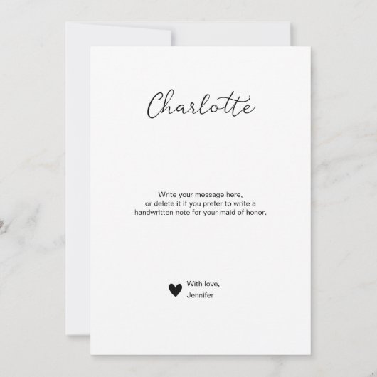 Werden Sie meine Trauzeugin Foto-Vorschlagskarte s (Rückseite)