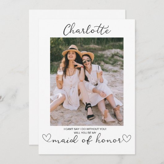 Werden Sie meine Trauzeugin Foto-Vorschlagskarte s (Vorne/Hinten)