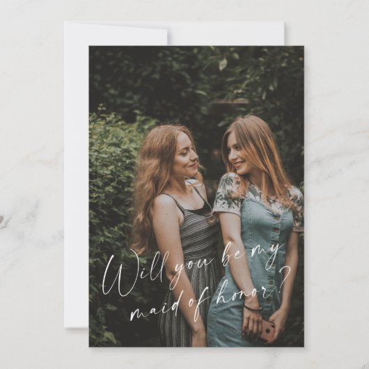 Werden Sie meine Trauzeugin Foto-Vorschlagskarte s Einladung (Vorderseite)